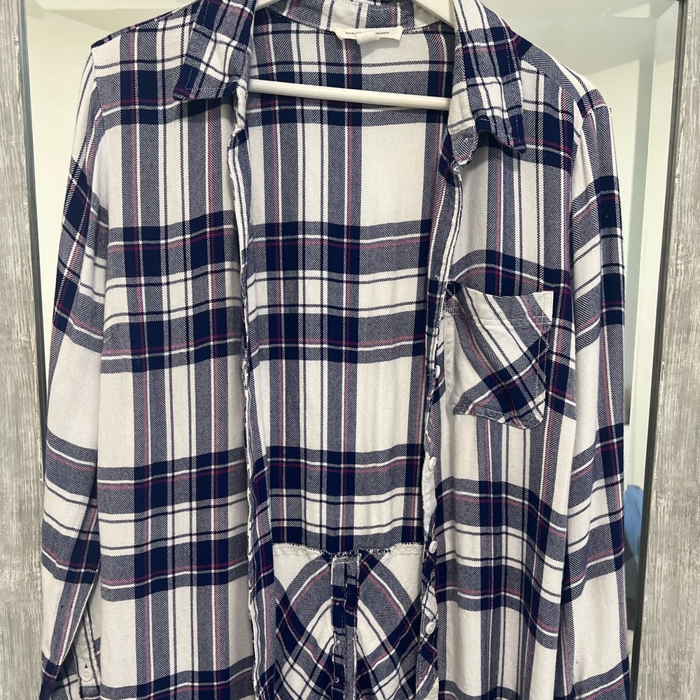 Beachlunchlounge purple and pink lightweight button-down flannel